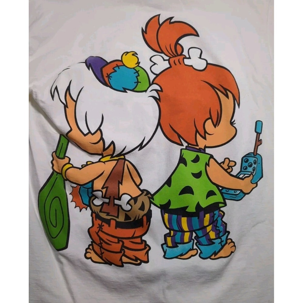 Vintage 1993 Flintstones Shirt Bamm Bamm Pebbles AOP Mens XL Tultex - Picture 4 of 12